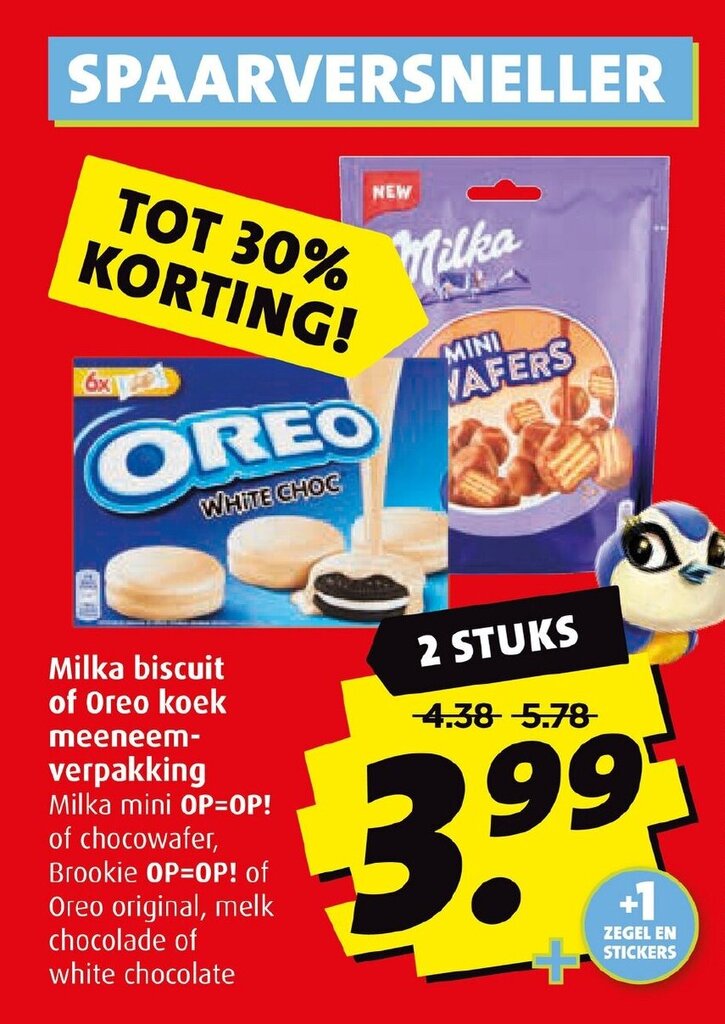 Nettorama Milka biscuit of Oreo koek meeneemverpakking aanbieding