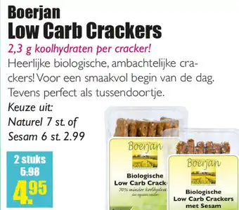 Gezond & Wel Boerjan Low Carb Crackers aanbieding