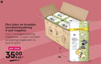 Etos Etos luiers en broekjes voordeelverpakking 4-pak megabox aanbieding