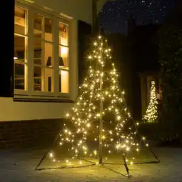 Intratuin Fairybell vlaggenmast kerstboom h 150 cm met 240 led lampjes warm wit aanbieding