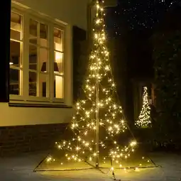 Intratuin Fairybell vlaggenmast kerstboom met 240 led lampjes warm wit h 2 m aanbieding