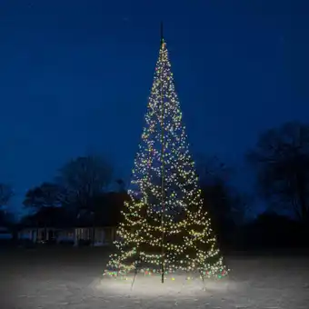 Intratuin Fairybell vlaggenmast kerstboom h 800 cm met 1500 led lampjes multi aanbieding