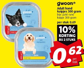 Nettorama g`woon Adult hond kuipjes 300 gram aanbieding