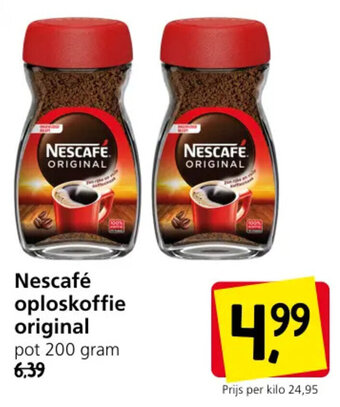 Jan Linders Nescafé oploskoffie original pot 200 gram aanbieding