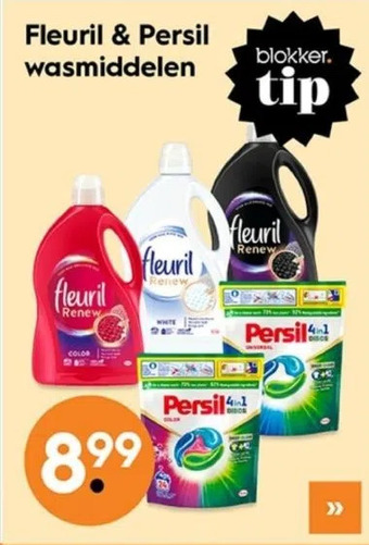 Blokker Fleuril & persil wasmiddelen aanbieding