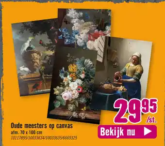 Hornbach Oude meesters op canvas aanbieding