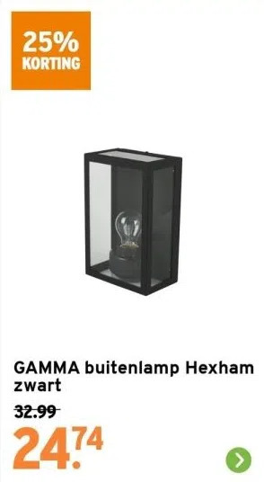 GAMMA Gamma buitenlamp hexham zwart aanbieding