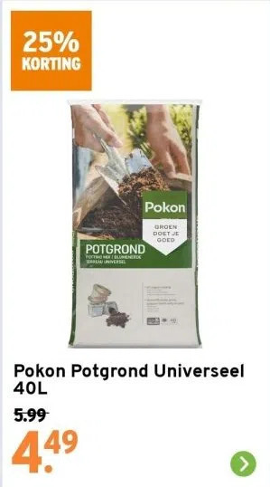 GAMMA Pokon potgrond universeel 40l aanbieding
