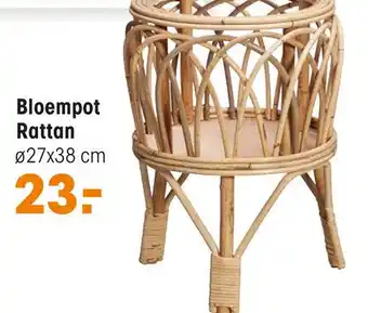 Kwantum Bloempot Rattan aanbieding