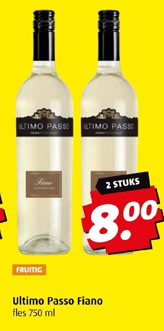 Boni Ultimo Passo Fiano 2 STUKS 750 ml aanbieding