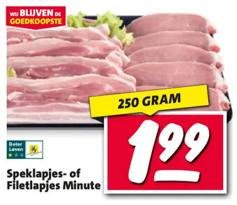 Nettorama Speklapjes of Filetlapjes Minute 250 GRAM aanbieding