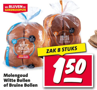 Nettorama Molengoud Witte Bollen of Bruine Bollen 8 STUKS aanbieding