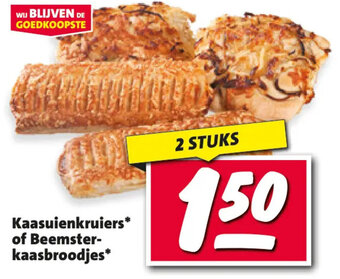 Nettorama Kaasuienkruiers of Beemster kaasbroodjes 2 stuks aanbieding