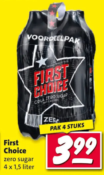 Nettorama First Choice zero sugar 4 x 1.5 liter 4 STUKS aanbieding