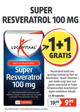 Lucovitaal Super Resveratrol 100 Mg aanbieding