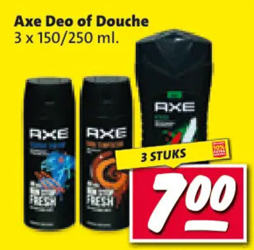 Nettorama Axe Deo of Douche 3 x 150/250 ml 3 STUKS aanbieding