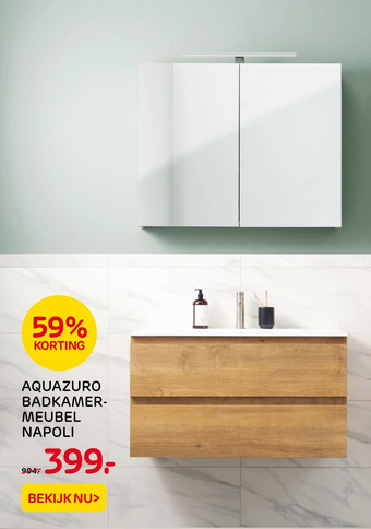 Praxis Aquazuro badkamermeubel napoli aanbieding