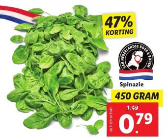 Lidl Spinazie 450 gram aanbieding