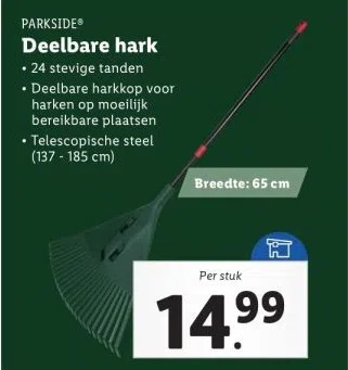 Lidl Deelbare hark aanbieding