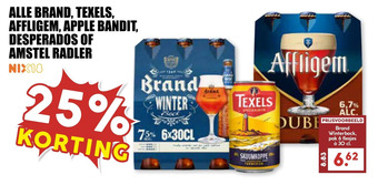 MCD Supermarkt Alle brand, texels, affligem, apple bandit, desperados of amstel radler aanbieding