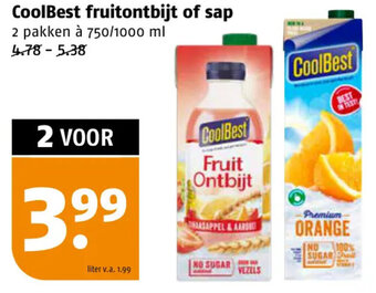 Poiesz CoolBest fruitontbijt of sap aanbieding