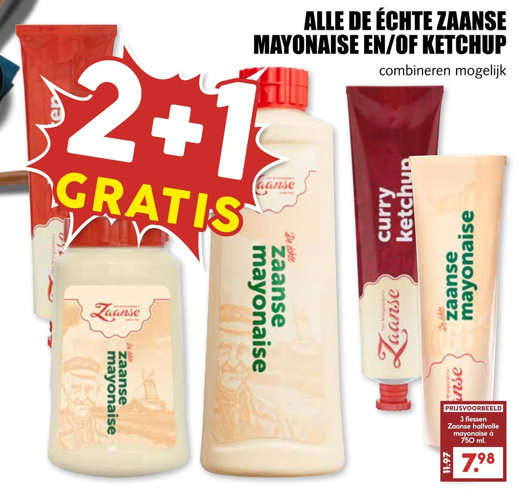 Alle de échte zaanse mayonaise en/of ketchup aanbieding bij MCD Supermarkt