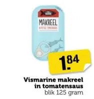 Coop Vismarine makreel in tomatensaus aanbieding