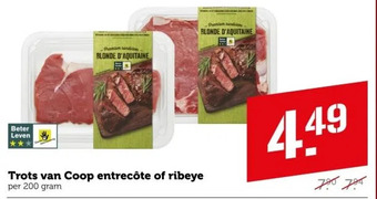 Coop Trots van coop entrecôte of ribeye aanbieding
