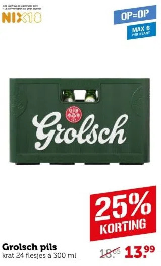 Coop Grolsch pils aanbieding