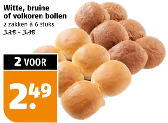 Poiesz Witte, bruine of volkoren bollen aanbieding