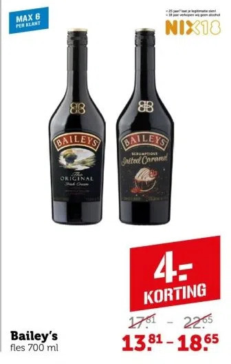 Coop Bailey's aanbieding