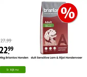 Zooplus Briantos Honden dult Sensitive Lam & Rijst Hondenvoer aanbieding