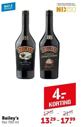 Coop Bailey's aanbieding