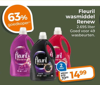 Trekpleister Fleuril wasmiddel renew aanbieding