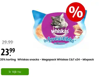 Zooplus Whiskas snacks - Megapack Whiskas C&T x24 - Mixpack aanbieding