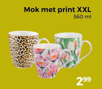 Trekpleister Mok met print xxl aanbieding