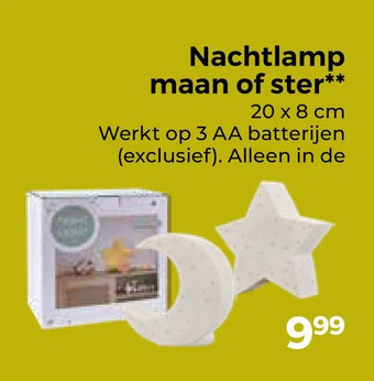 Trekpleister Nachtlamp maan of ster** aanbieding