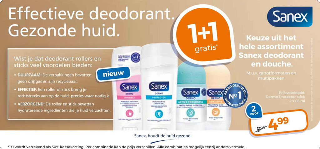 Trekpleister Keuze uit het hele assortiment sanex deodorant en douche. 99 dermatologen in frankrijk. aanbieding