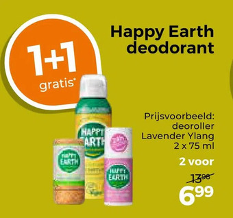 Trekpleister Happy earth deodorant aanbieding