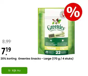 Zooplus Greenies Snacks - Large (170 g/ 4 stuks) aanbieding