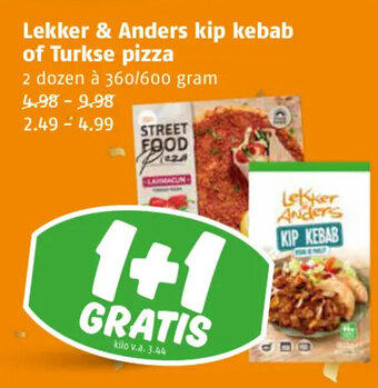 Poiesz Lekker & Anders kip kebab of Turkse pizza aanbieding