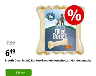 Zooplus Breath (met Munt) Barkoo Gevulde Kauwbotten Hondensnacks aanbieding