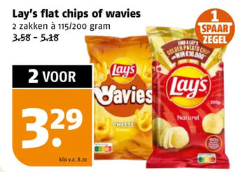 Poiesz Lay's flat chips of wavies aanbieding