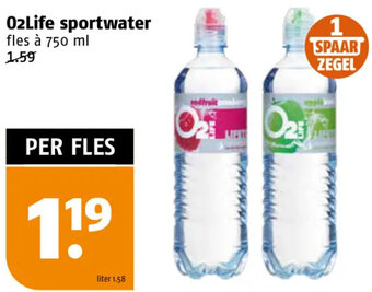 Poiesz 02Life sportwater fles à 750 ml aanbieding