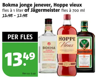 Poiesz Bokma jonge jenever, Hoppe vieux of Jägermeister aanbieding