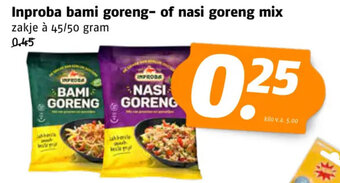 Poiesz Inproba bami goreng- of nasi goreng mix zakje à 45/50 gram aanbieding