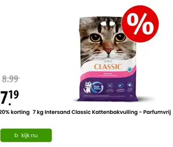 Zooplus 7 kg Intersand Classic Kattenbakvulling - Parfumvrij aanbieding