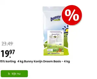 Zooplus 4 kg Bunny Konijn Droom Basis - 4 kg aanbieding