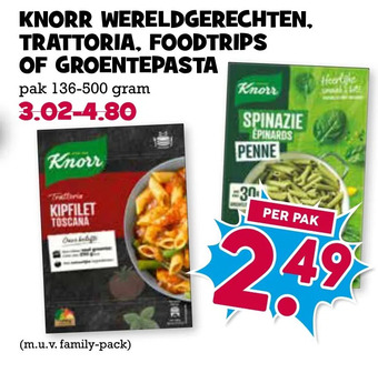 Boon`s Markt Knorr wereldgerechten, trattoria, foodtrips aanbieding