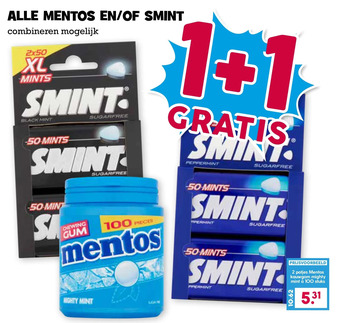 Boon`s Markt Alle mentos en/of smint aanbieding